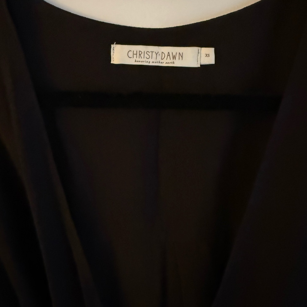 Christy Dawn Vasara Mini Wrap Dress in Raven Black - Picture 9 of 9